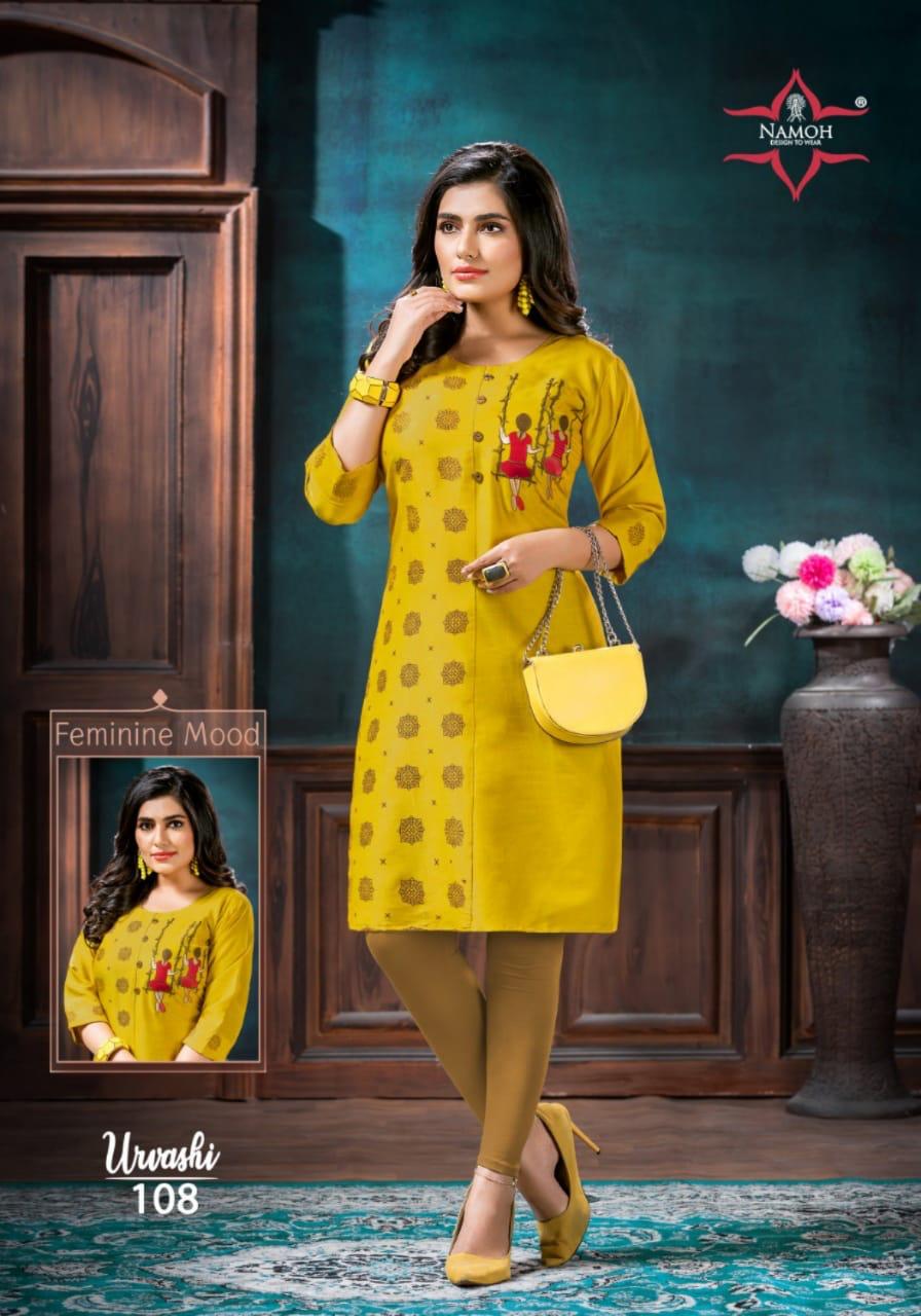 Namoh Urvashi Rayon  Latest Fancy Desinger Kurti Collection